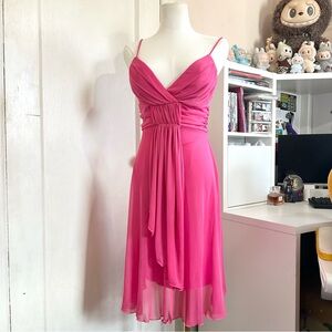 Vintage 90s Y2K b darlin hot pink homecoming bridesmaids dress size 5-6 XS small